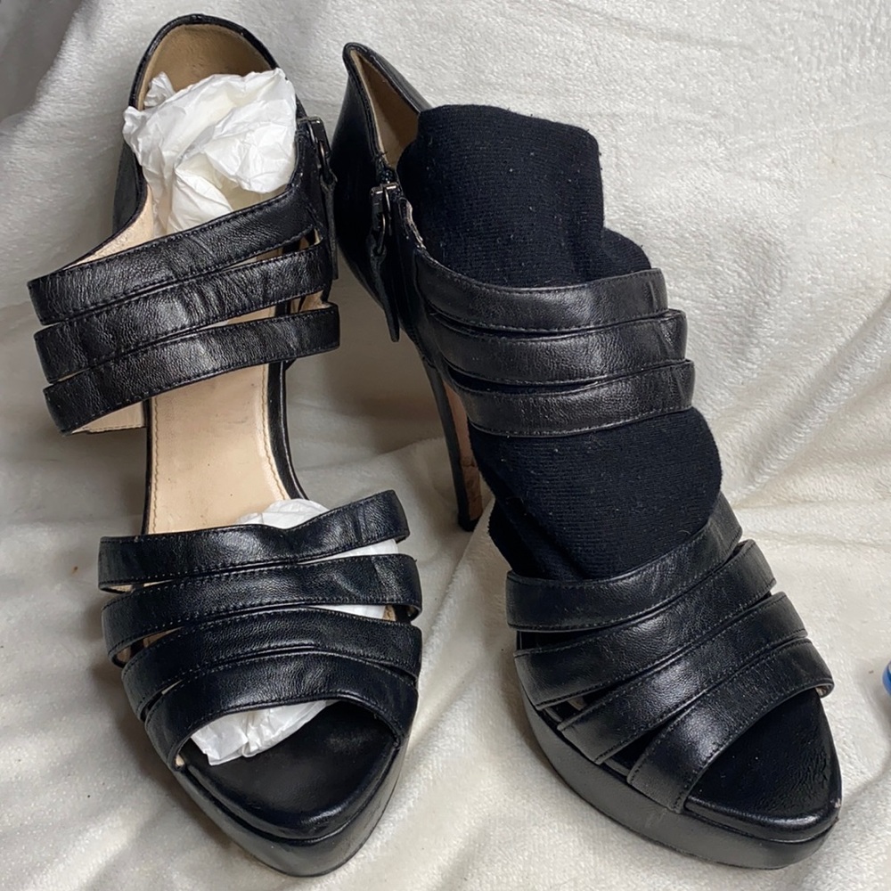 Prada platform leather heels